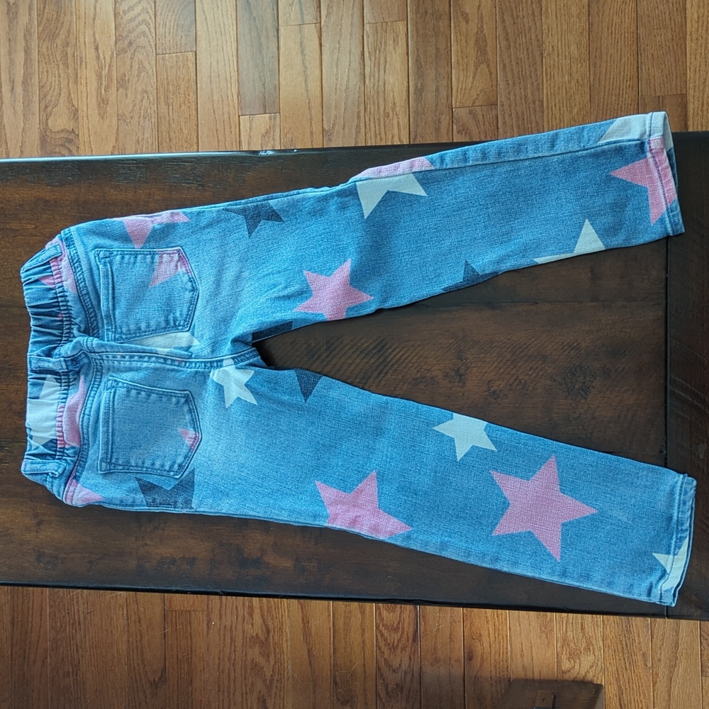 GAP legging jeans, Star pattern, pink, white, navy stars on jeans, size 5. - Picture 2 of 7